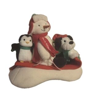 Hallmark 2007 Jingle Pals Singing Snowman Dog Penguin Sled Christmas Plush Nwts